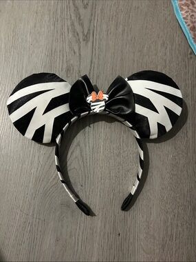 Mummy Minnie Ear Headband - Black & White